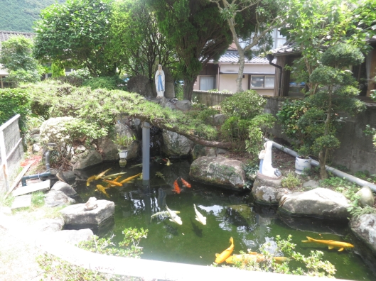 The Grotto of Our Lady of Lourdes. With koi!